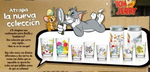 Colección de vasos de Tom y Jerry con Nocilla